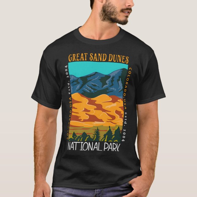 Great Sand Dunes National Park Colorado Distressed T-Shirt (Front)