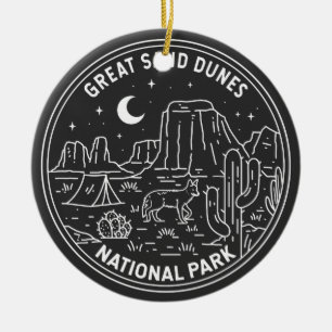  Great Sand Dunes National Park Colorado Monoline Ceramic Ornament