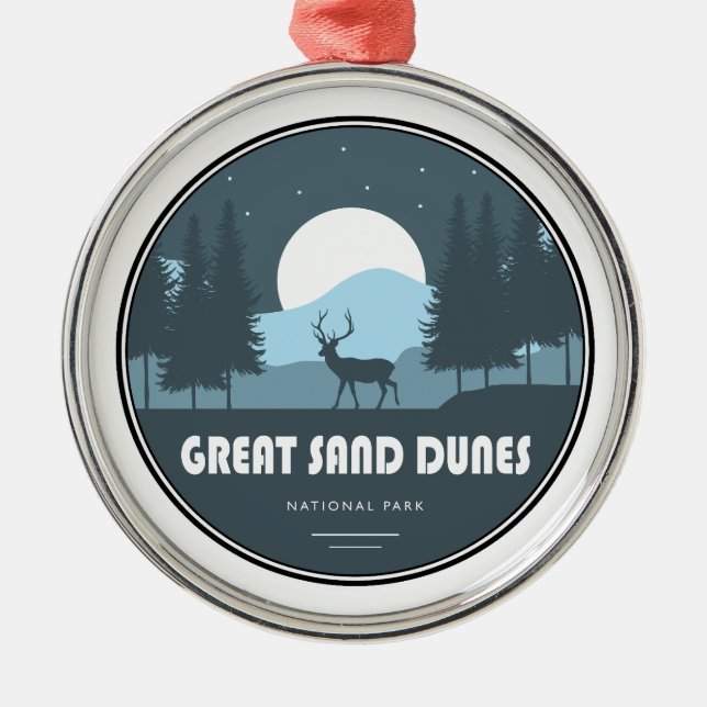 Great Sand Dunes National Park Deer Metal Ornament (Front)