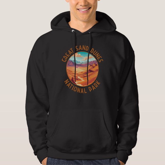 Great Sand Dunes National Park Distressed Circle Hoodie (Front)