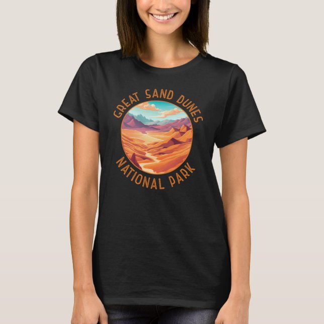 Great Sand Dunes National Park Distressed Circle T-Shirt (Front)