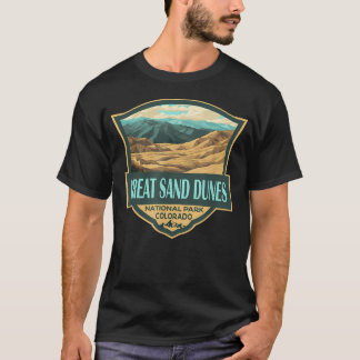 Great Sand Dunes National Park Illustration Retro T-Shirt