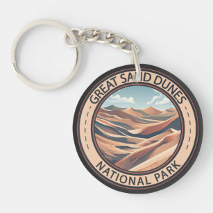 Great Sand Dunes National Park Illustration Travel Key Ring