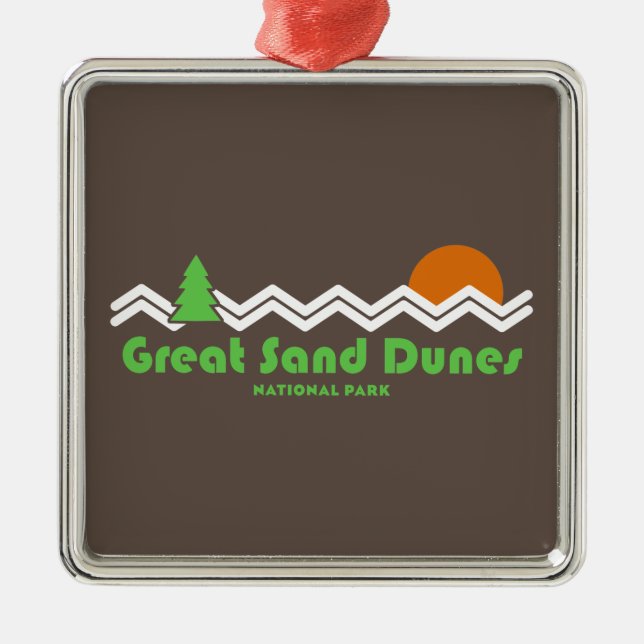 Great Sand Dunes National Park Retro Metal Ornament (Front)