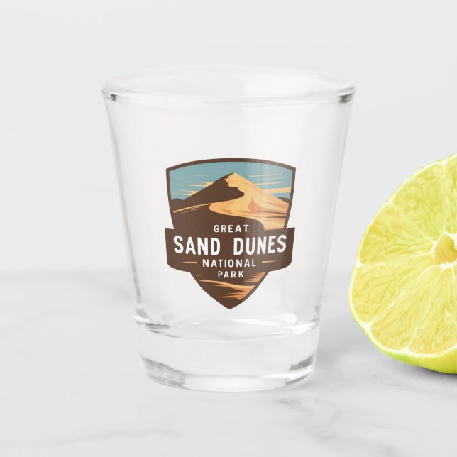 Great Sand Dunes National Park Travel Badge Shot Glass (Front)