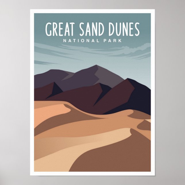 Great Sands Dune National Park Colorado Travel Poster (Front)