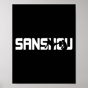 Great Sanshou Silhouette Chinese Kickboxing Martia Poster