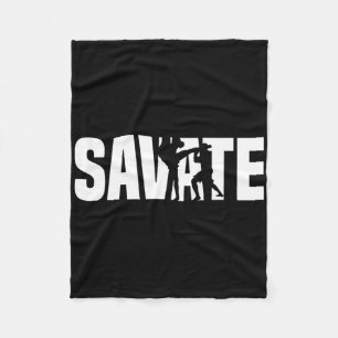 Great Savate Boxing Outfit Kick Mma Kickboxing Fleece Blanket
