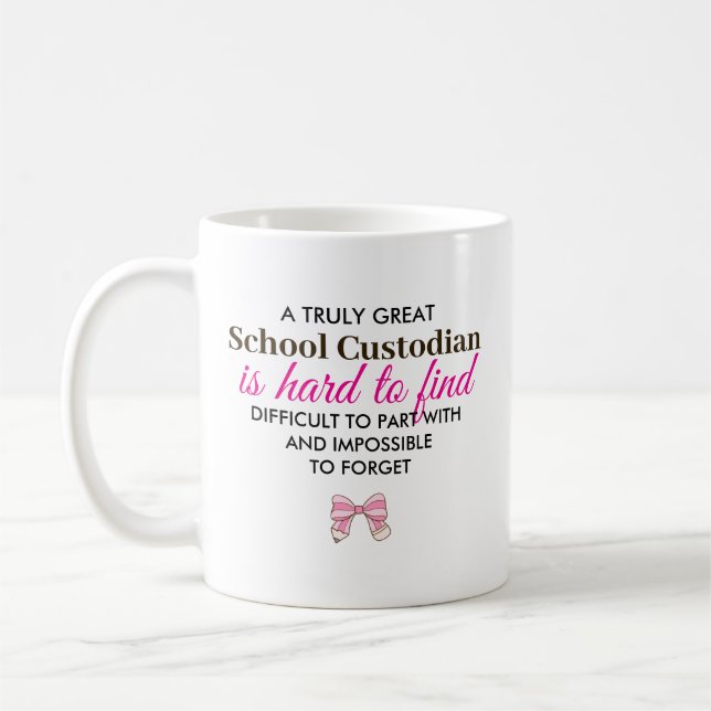 Great School Custodian Personalised Name Gift Coffee Mug (Left)