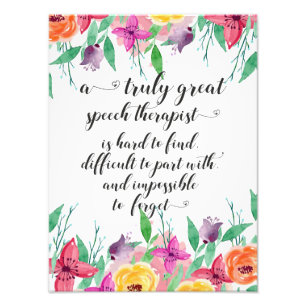 Great school speech therapist thank you gift SLP Photo Print