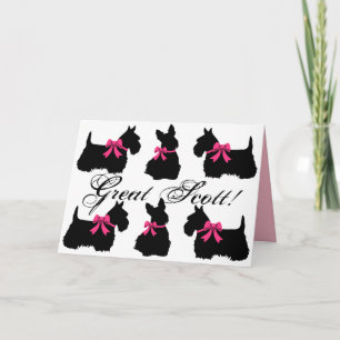 "Great Scott !", Scottish Terrier, It's a girl ! Card