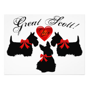 "Great Scott !",Scottish Terrier/red love heart Photo Print