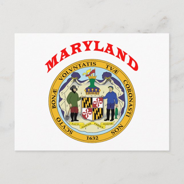 Great Seal Of  State Maryland Postcard (Front)