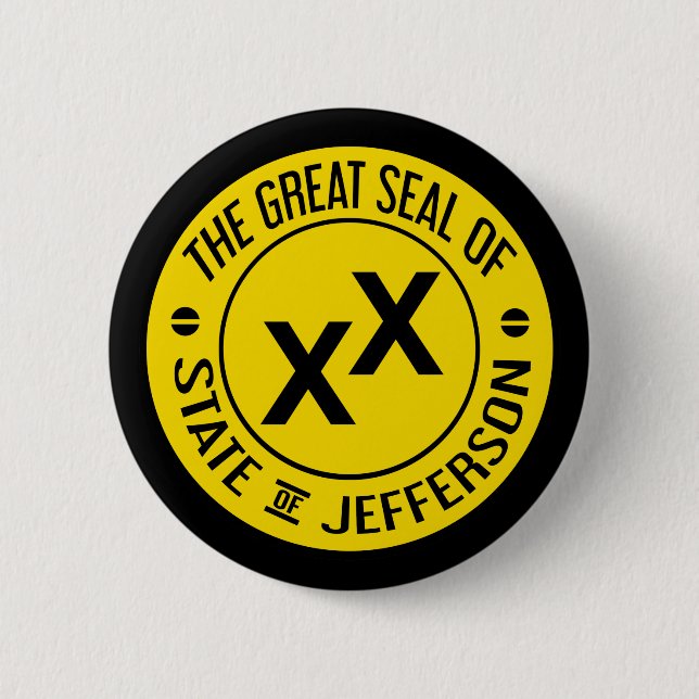 Great Seal of the State of Jefferson Button Badge (Front)
