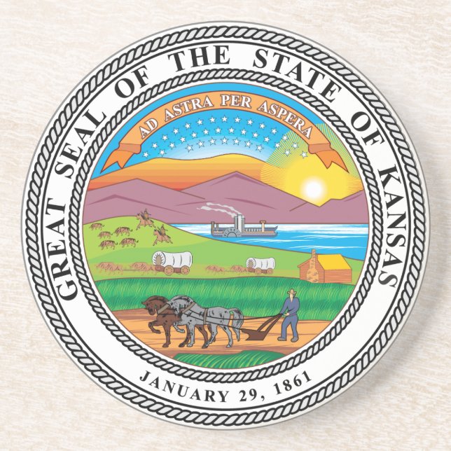 Great seal of the state of Kansas Coaster (Front)