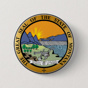 Great seal of the state of Montana 6 Cm Round Badge