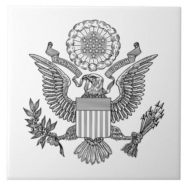 Great Seal of the United States of America (USA) Ceramic Tile (Front)