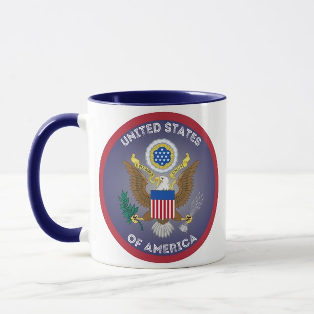 Great Seal of United States Circle Shape Mug (Left)
