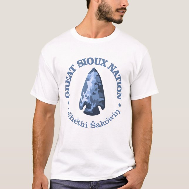 Great Sioux Nation (arrowhead) T-Shirt (Front)