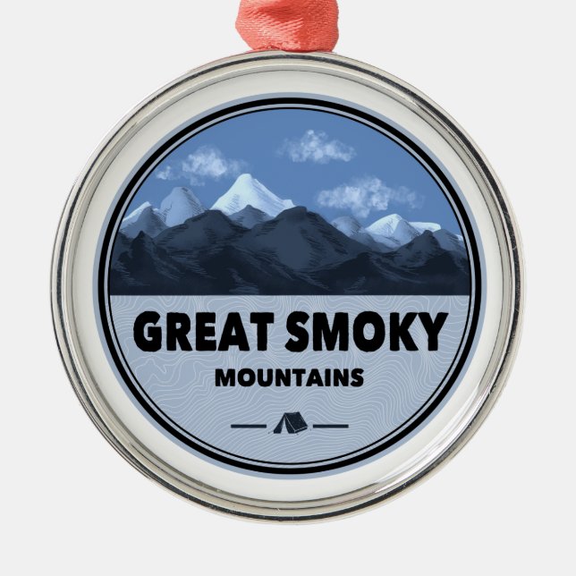 Great Smoky Mountains Camping Metal Ornament (Front)