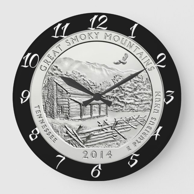 GREAT SMOKY MOUNTAINS COIN  LARGE CLOCK (Front)