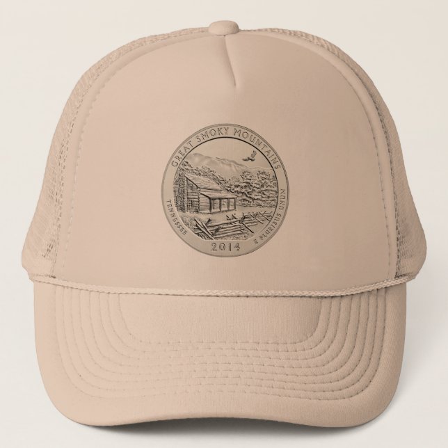 GREAT SMOKY MOUNTAINS COIN  TRUCKER HAT (Front)