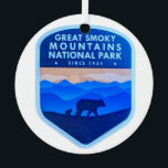 Great Smoky Mountains Metal Tree Decoration<br><div class="desc">A vintage emblem illustration for the Great Smoky Mountains National Park repurposed! Personalise the back with a trip date or message.  And, , , ,  you can keep the emblem image on the back or delete it.</div>