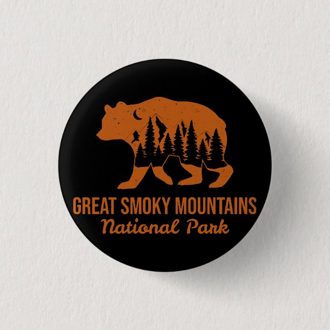 GREAT SMOKY MOUNTAINS NATIONAL PARK  3 CM ROUND BADGE (Front)