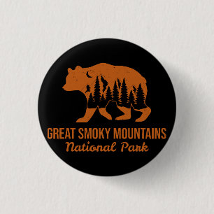 GREAT SMOKY MOUNTAINS NATIONAL PARK  3 CM ROUND BADGE