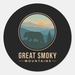Great Smoky Mountains National Park Bear Classic Round Sticker