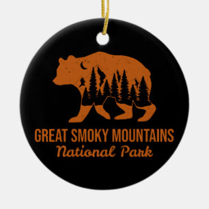 GREAT SMOKY MOUNTAINS NATIONAL PARK  CERAMIC ORNAMENT