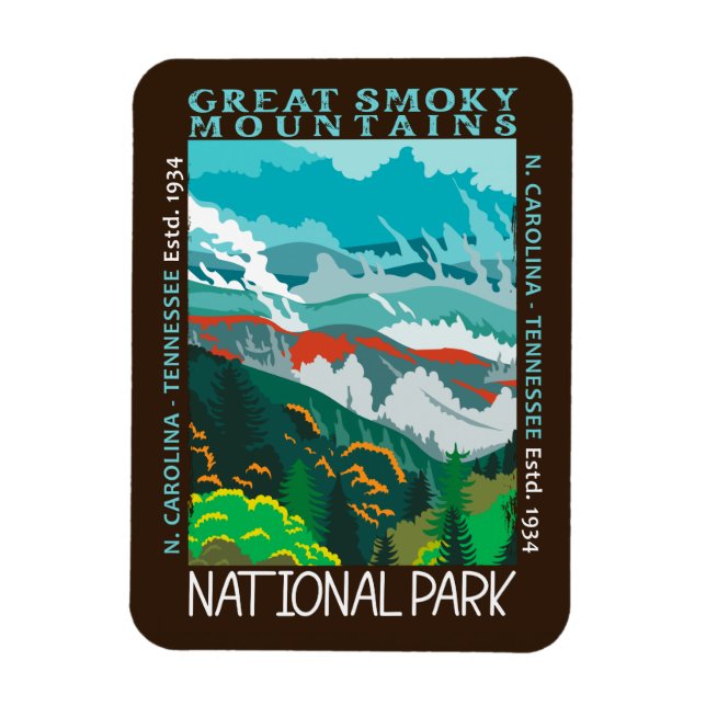  Great Smoky Mountains National Park Distressed  Magnet (Vertical)