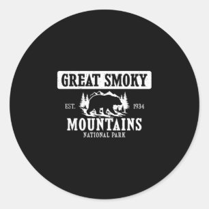Great smoky mountains national park est 1934 classic round sticker