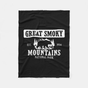 Great smoky mountains national park est 1934 fleece blanket