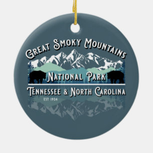 GREAT SMOKY MOUNTAINS NATIONAL PARK HOLIDAY CERAMIC ORNAMENT