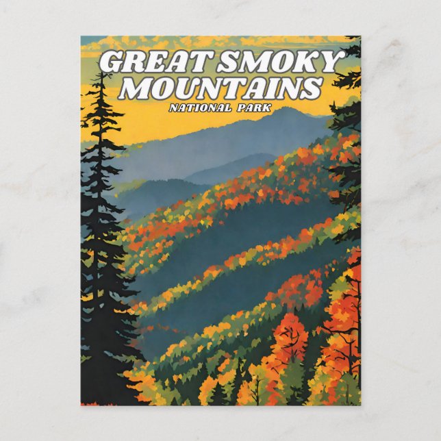 Great Smoky Mountains National Park illustration r Postcard (Front)