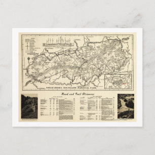 Great Smoky Mountains National Park Map Postcard