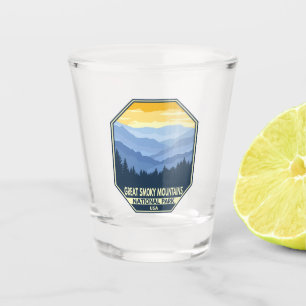Great Smoky Mountains National Park Minimal Retro Shot Glass