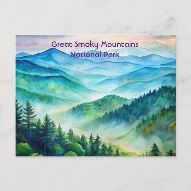 Great Smoky Mountains National Park Painting Postcard (Front)