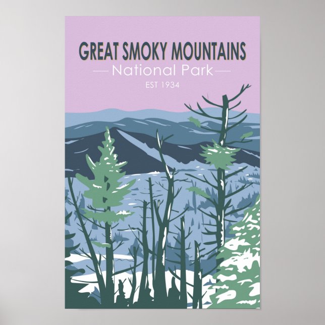  Great Smoky Mountains National Park Retro  Poster (Front)