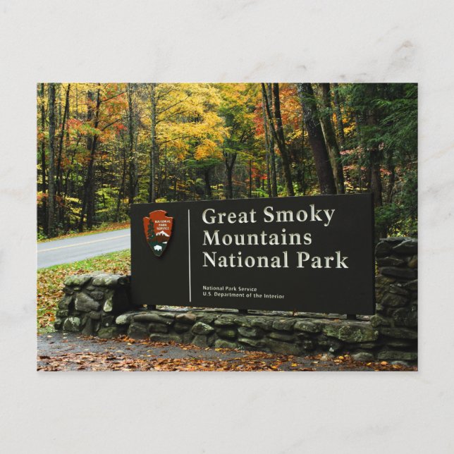 Great Smoky Mountains National Park Sign Postcard (Front)