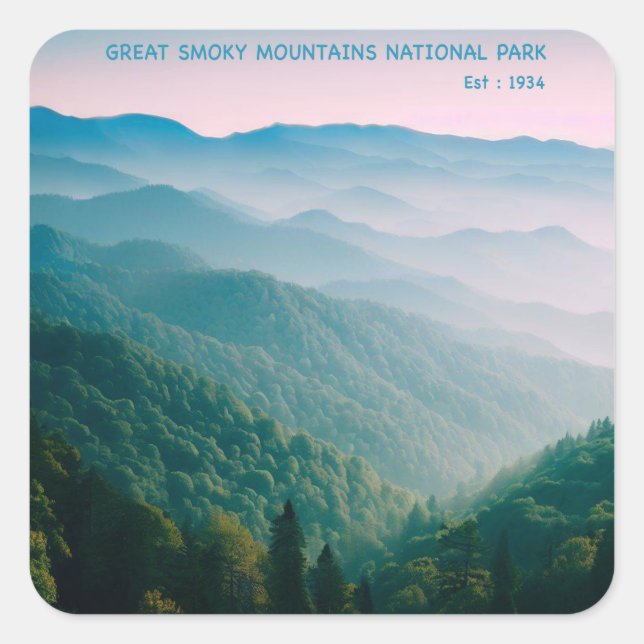 Great Smoky Mountains National Park Square Sticker (Front)