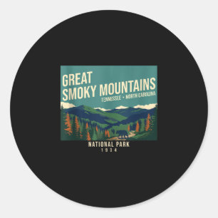 Great smoky mountains national park tennessee classic round sticker