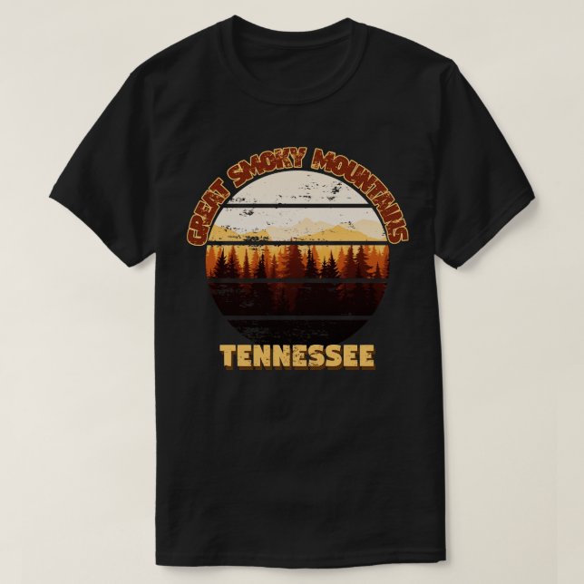 Great Smoky Mountains National Park Tennessee Retr T-Shirt (Design Front)