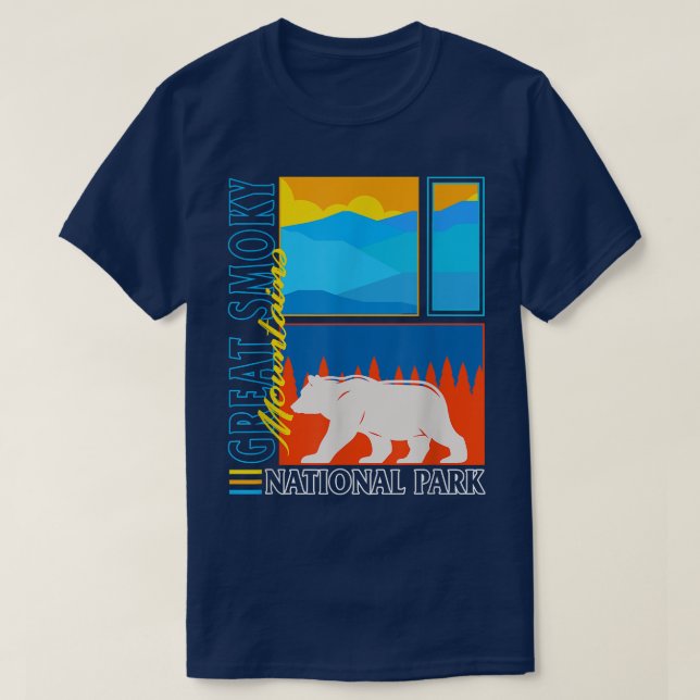 Great Smoky Mountains National Park Trip Bear Hiki T-Shirt (Design Front)