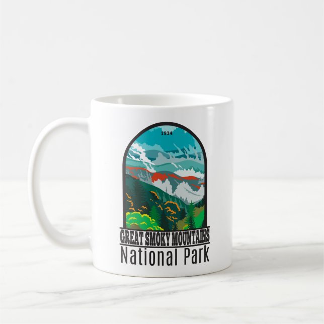 Great Smoky Mountains National Park Vintage Coffee Mug (Left)