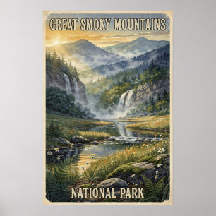 Great Smoky Mountains National Park Vintage Travel Poster