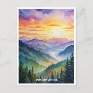 Great Smoky Mountains National Park Watercolor  Postcard