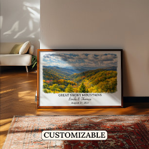 Great Smoky Mountains North Carolina Watercolor Poster
