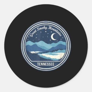 Great Smoky Mountains Tennessee Night Sky Camping Classic Round Sticker